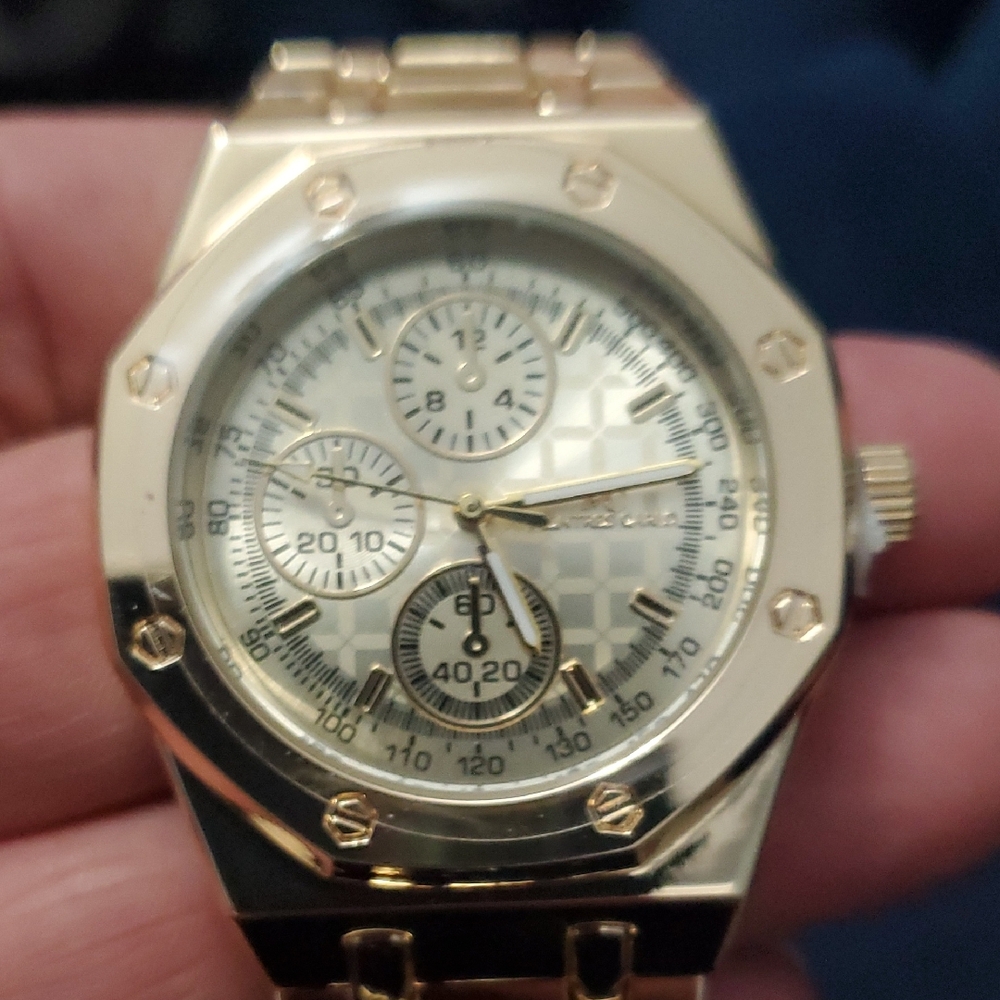 Men's Gold-Tone Chronograph Bracelet Watch